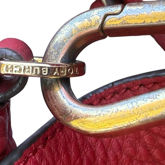 Tory Burch Crossbody Bag Purse Vibrant Red Satchel - Picture 6 of 8